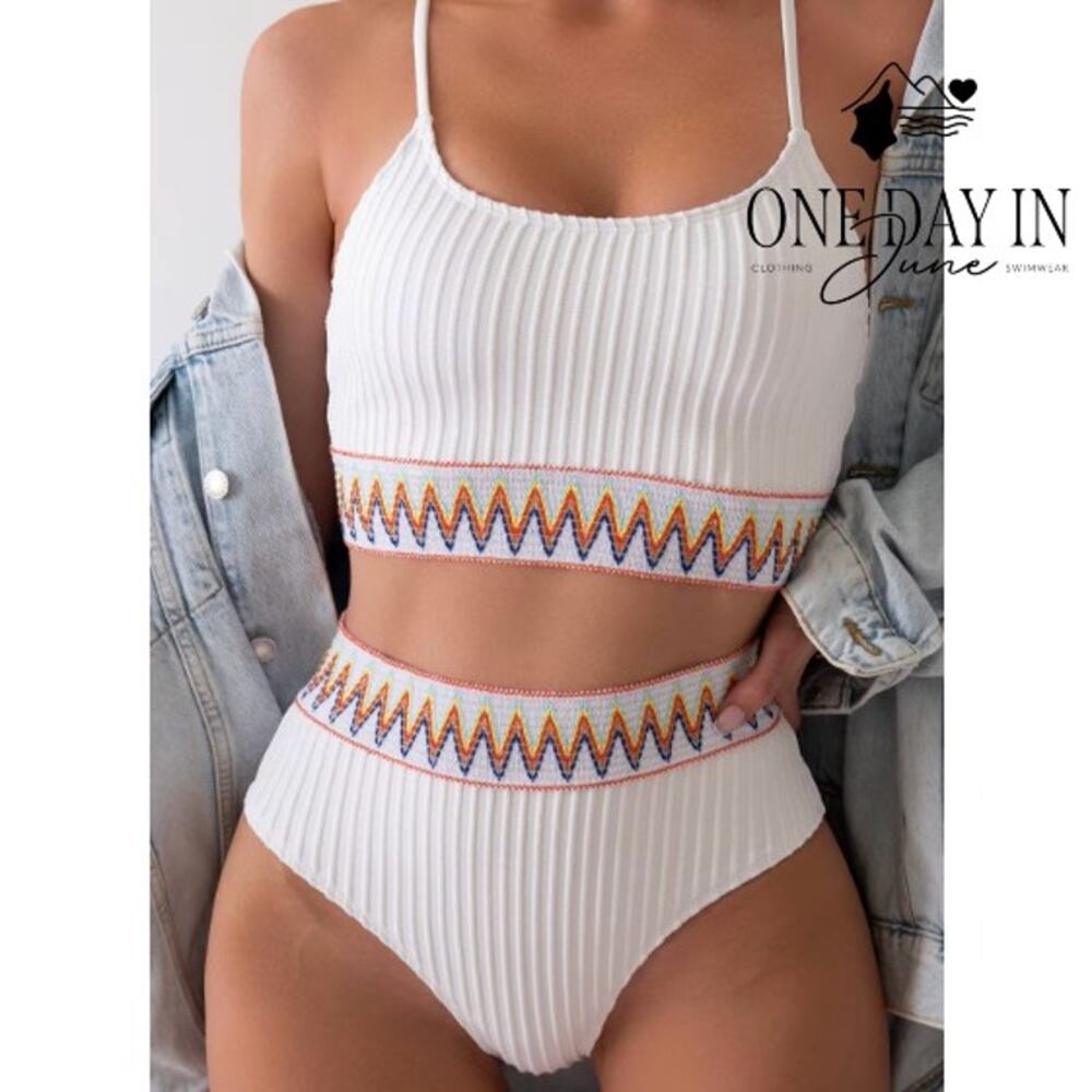 Zuobango High Waist Crop Bikini Swimsuit Size XL